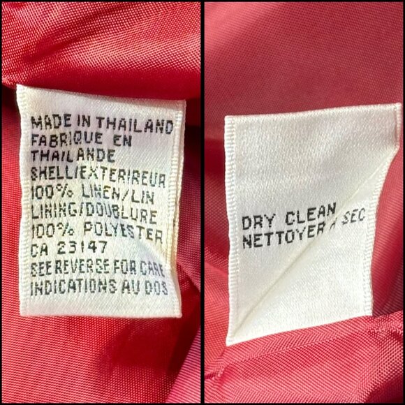 Talbots Red Vintage Irish Linen Sleeveless Button-Down Midi Dress Size Petite 2 - Picture 5 of 9